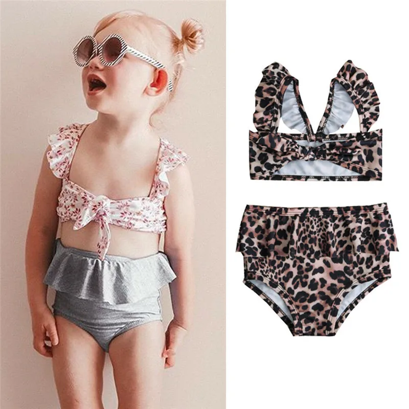 

Fashion Casual Slim Print Summer Toddler Baby Girls Bikini Sets Swimwears Swimsuits Bathing Suit 0-5Y Clothes