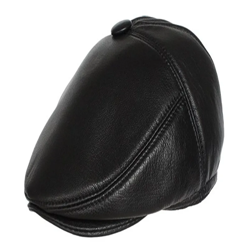 

Free Shipping Holiday sale New Arriaval fashion 2012 genuine leather hat baseball cap sheep hat casual cap black km-2248-01