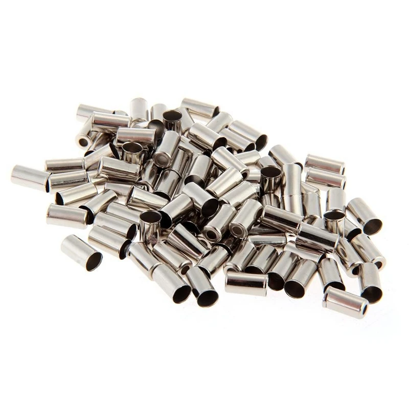

100pcs Gaines Cable cap Fixing Brake Speed 5mm Metal Silver for Bike