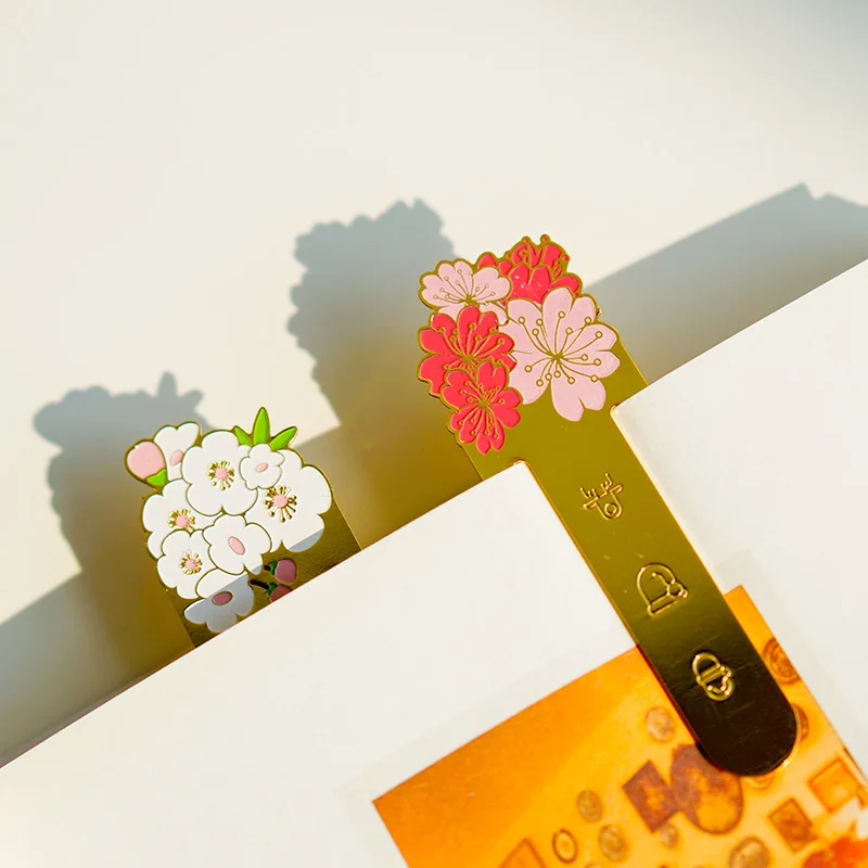 Annibook романтические закладки вишневые металлические латунная Закладка бумажные закладки для книги Kawaii-канцтовары дешево-школа-Канцтовары