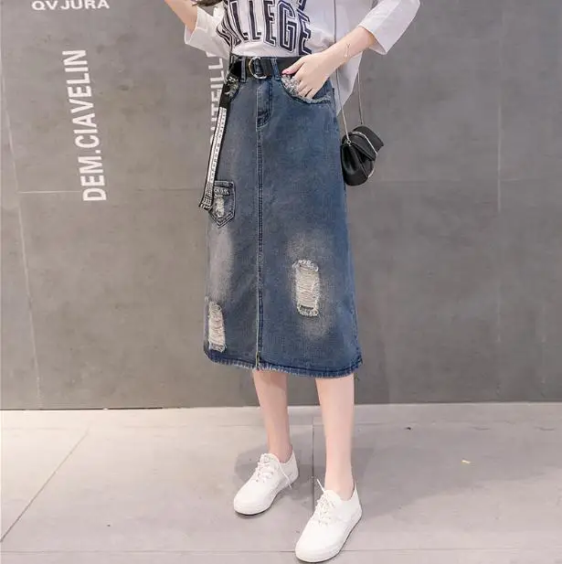 Autumn font b Women s b font denim corners font b skirt b font a word
