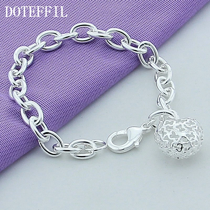 Silver Fashion Jewelry 925 Jewelry Silver Bracelet Hollow Stars Plated Silver Pendant Bracelet