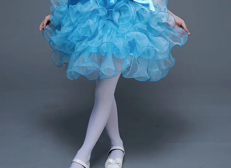 Модная новая детская танцевальная юбка представление для выступления детская одежда платье принцессы с блестками TB7067