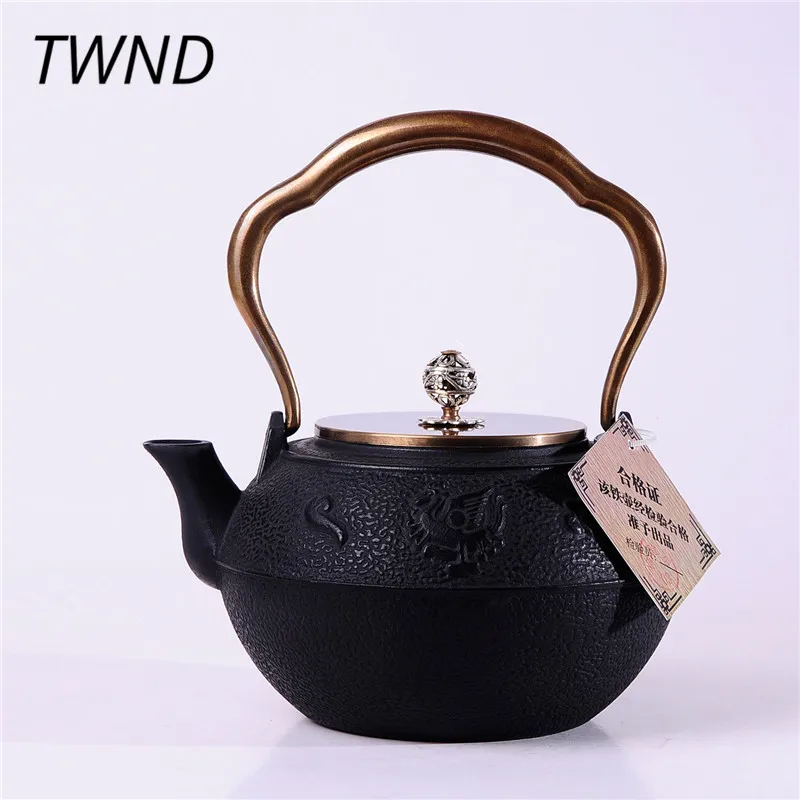 

1.2L Cast iron teapot japan style tea pot with filter metal large capacity kettle drinkware suit fire electric alcohol stove 53