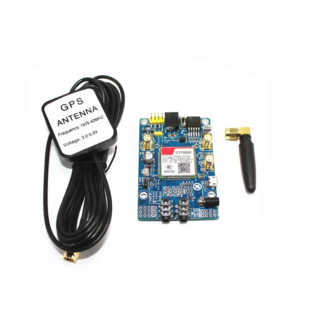 

SIM808 Module GSM GPRS GPS Development Board IPX SMA with GPS Antenna for Raspberry Pi Support 2G 3G 4G SIM Card
