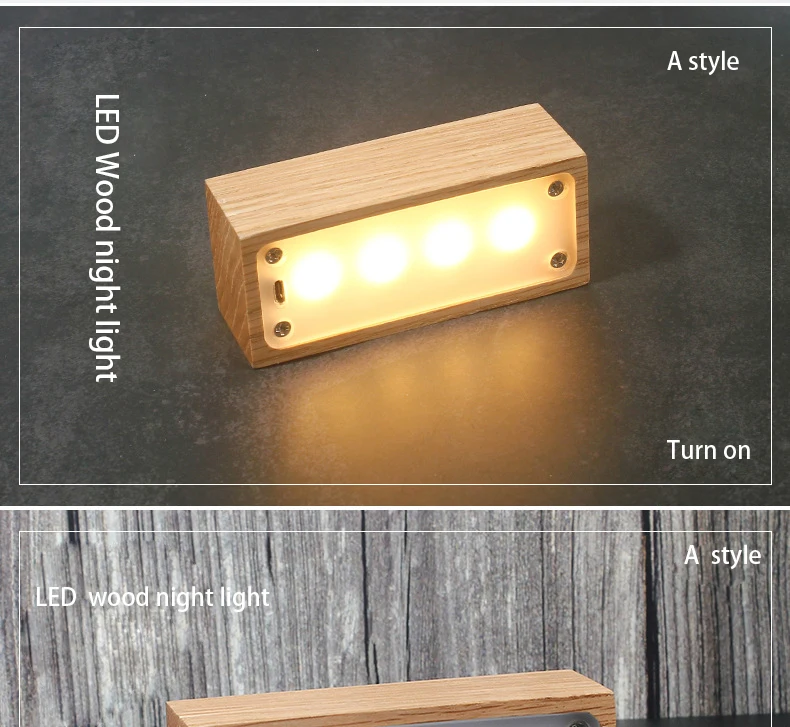 Wood Minimalist night light nursery Desk lamp 13