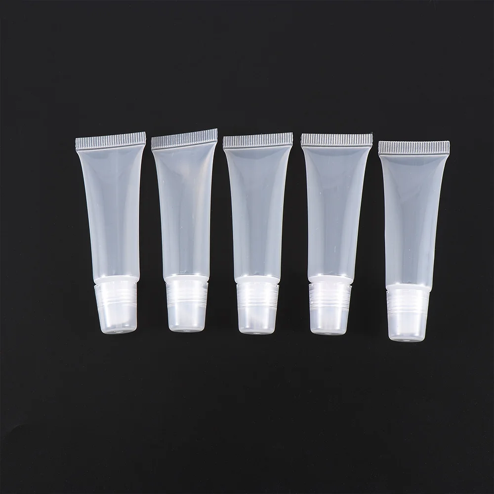 

5Pcs 10ml Empty Tubes Lip Gloss Balm Sunscreen Cream Clear Cosmetic Containers Squeeze Dispensing Bottle Makeup Tools