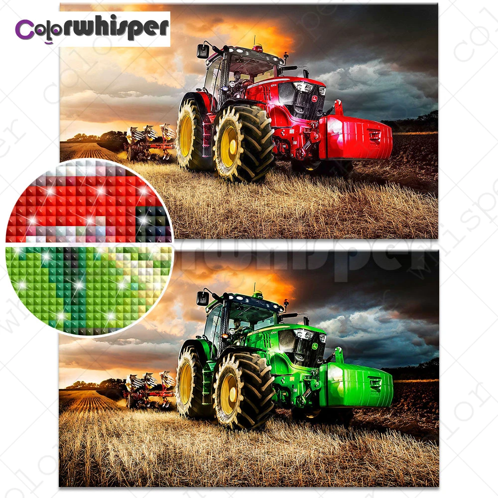 

Diamond Painting Full Square/Round Tractor Country Life Good Harvest Daimond Painting Picture Cross Stitch Mosaic Crystal 558DP