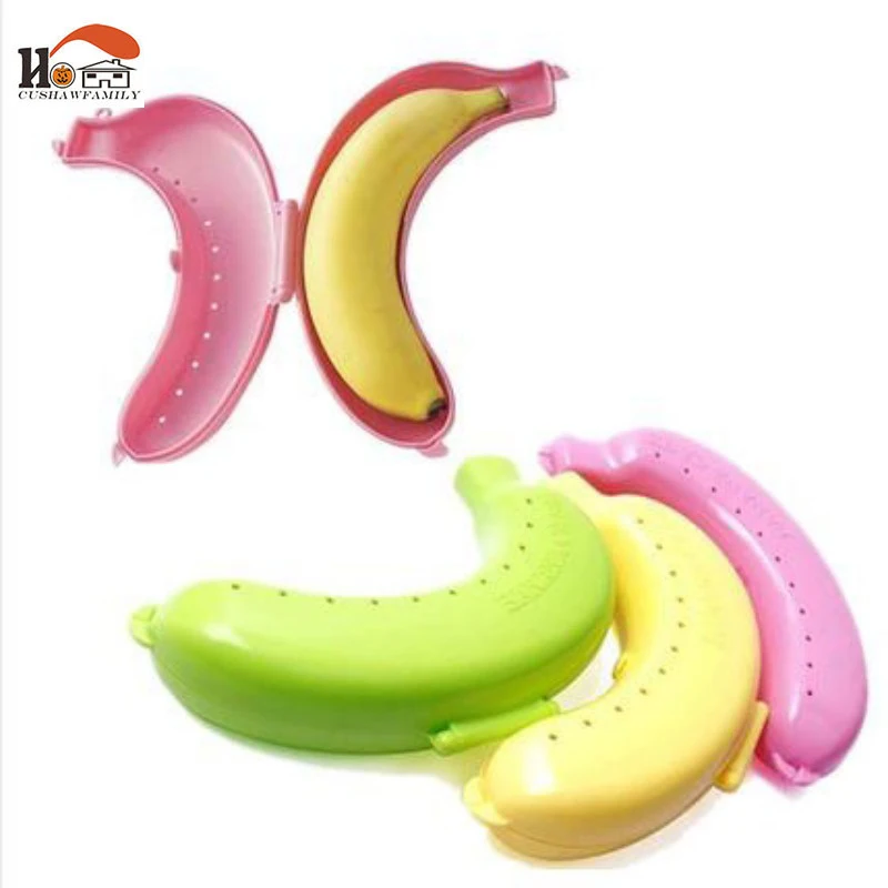 

CUSHAWFAMILY Portable banana case Box plastic Outdoor travel fruit Banana protection Storage Cases candy box Container