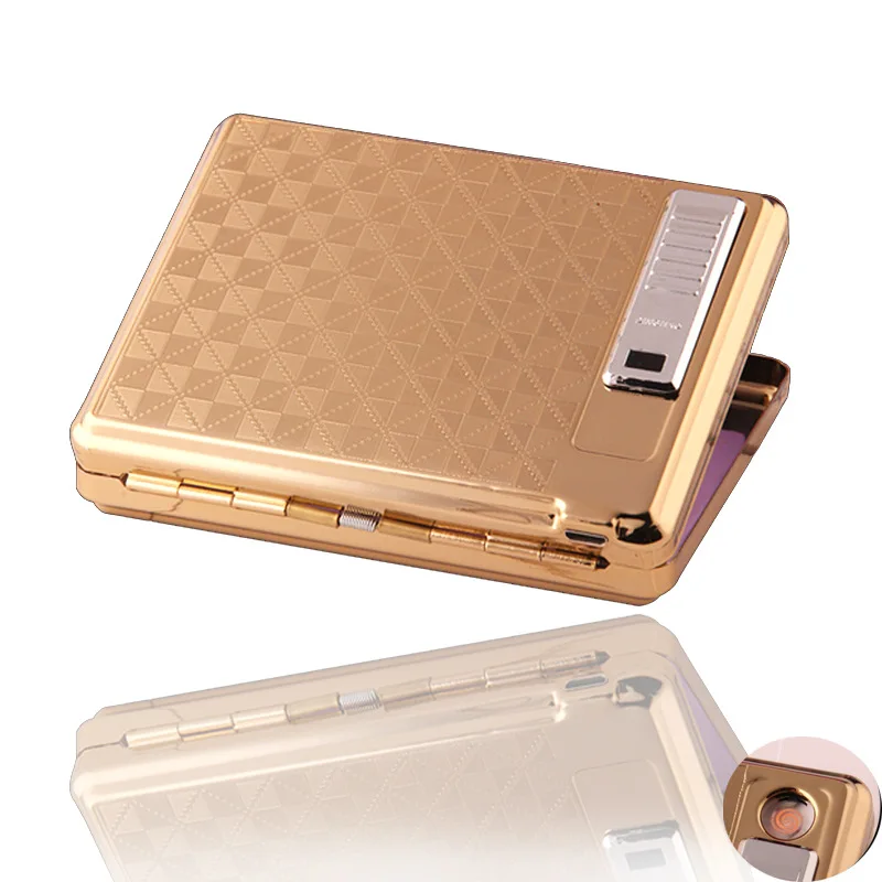 

Latest Rechargeable USB Charging Arc Lighter with Cigarette Case Environmental Protection Smoke No Gas Cigarette Lighter
