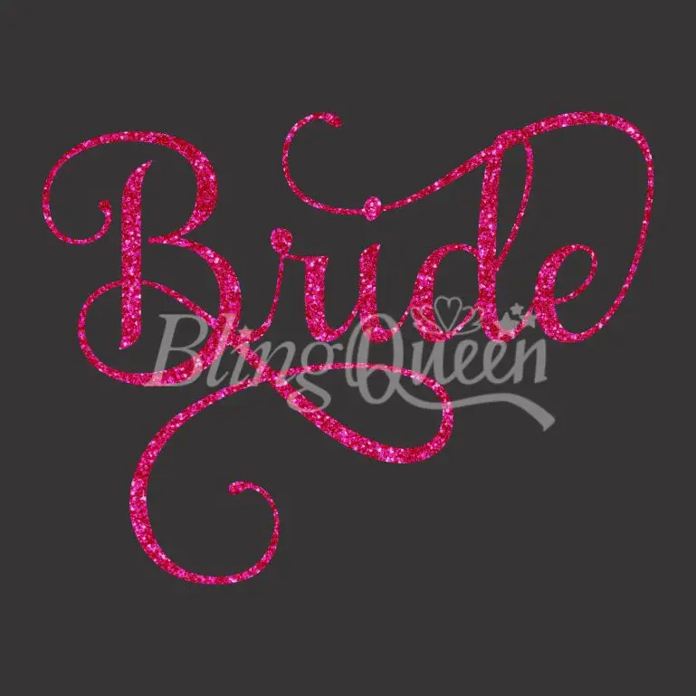 

BlingQueen 12PCS/LOT Iron On Korean Glitter Vinyl Transfers Bride Design, Colors and Sizes can be customized