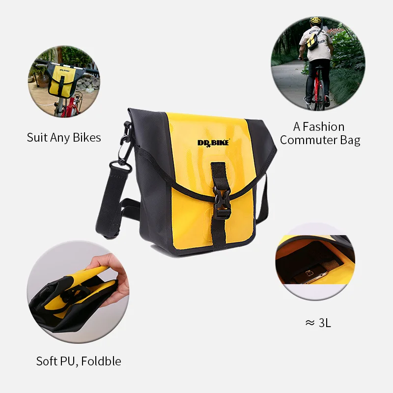 Drbike велосипедная корзина на руль, водонепроницаемая велосипедная сумка, передняя многофункциональная велосипедная сумка, велосипедные аксессуары, велосипедная сумка