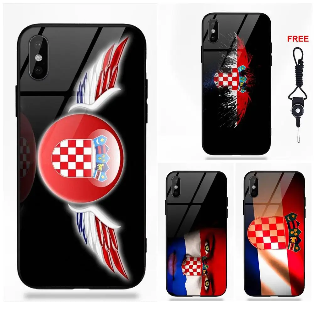 Hrvatska флаг Хорватии дизайн высокие мягкие ТПУ оправа закаленное стекло чехол для