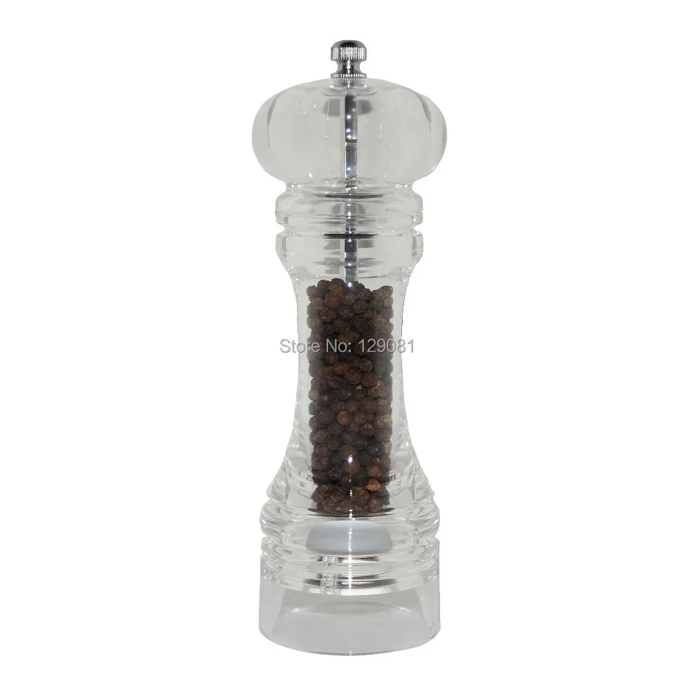 Acrylic mill Plastic pepper mill 7 inches Acrylic pepper millpepper