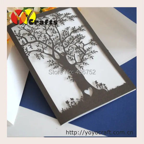 laser cut tree wedding invitation cards personal wedding invitation