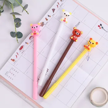 

36 pcs/lot Bear Gel Pen Cute 0.5 mm black ink Signature Pen Escolar School Office writing Supplies Promotional gift