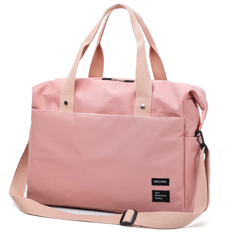 Модная Удобная Женская дорожная сумка высокого качества из водонепроницаемого нейлона, дорожная сумка с несколькими карманами, Женская дорожная сумка - Цвет: Розовый