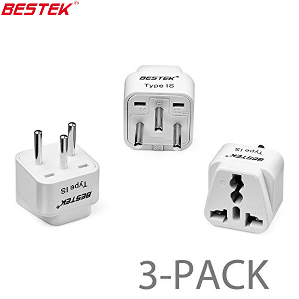 BESTEK 3pcs Israel Grounded Universal Travel Adapter Plug Type H