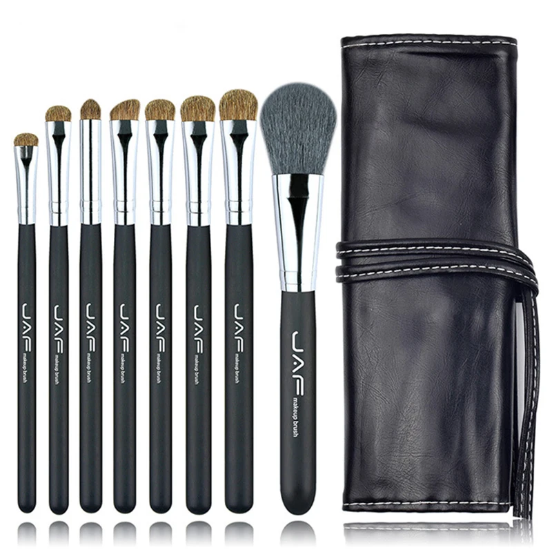 

8pcs makeup brush set Leather cosmetic bag Natural wool bristles Natural pony hair bristles Beauty Tools