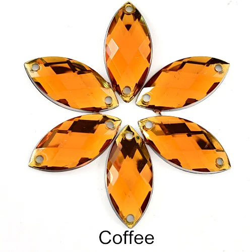 2 Sizes Horse Eye Acrylic Sew On Rhinestones Flatback Colorful Acrylic Glitter Crystals Stones For Women Dress Accessories B0656 