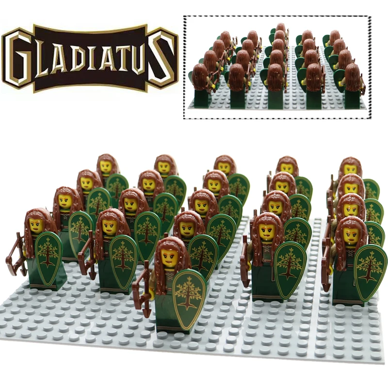 

21pcs with baseplate Gladiatus Heros of Rome Witch Elves building blocks learning&education bricks Toys for children