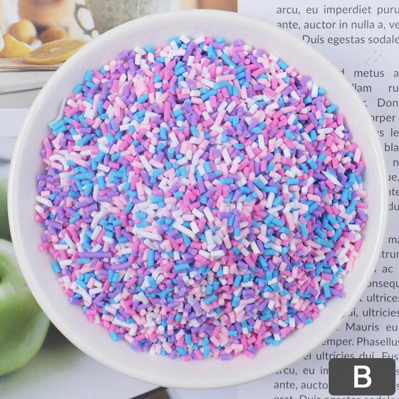 20g Fake Sprinkles for Slime accessories Clay Filler DIY Fluffy slime Supplies chocolate Cake Dessert Mud Toys 25