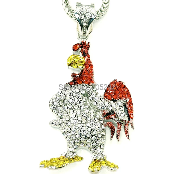 Новое ожерелье в стиле петуха со сверкающими подвесками|hoop necklace|rooster pendantnecklace