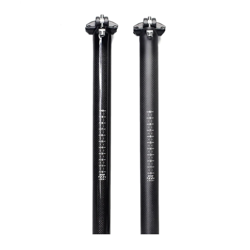 جديد كامل الكربون دراجة seatpost 0 درجة mtb الطريق دراجة مقعد أنبوب 3 كيلو المصقول دراجة أجزاء 25.4/27.2/30.8/31.6*350/400/450 ملليمتر