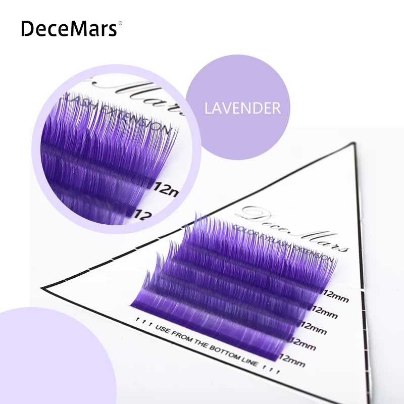 DeceMars 5 линий/поднос цветные ресницы для наращивания фиолетовые коричневые