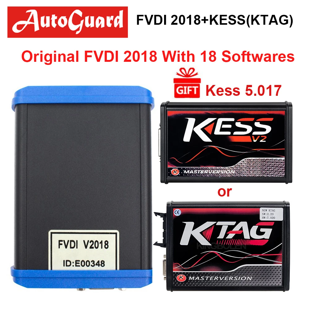 Оригинальный FVDI 2018 ABRITES + KESS 5 017 диагностический инструмент покрывает все функции