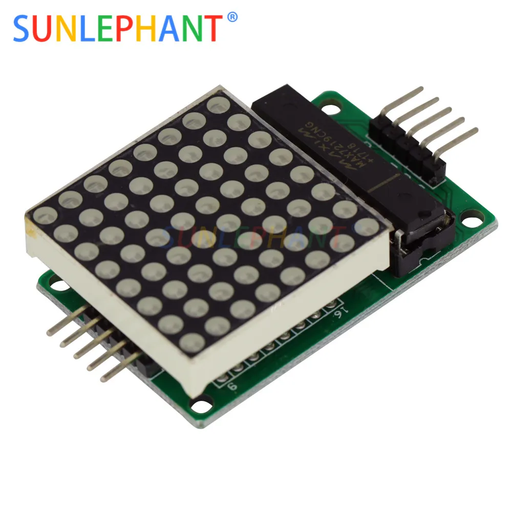 Online MAX7219 Dot Matrix LED Modul MCU Tampilan LED Modul Kontrol 5 V Modul Antarmuka 8X8 Output Input Umum katoda