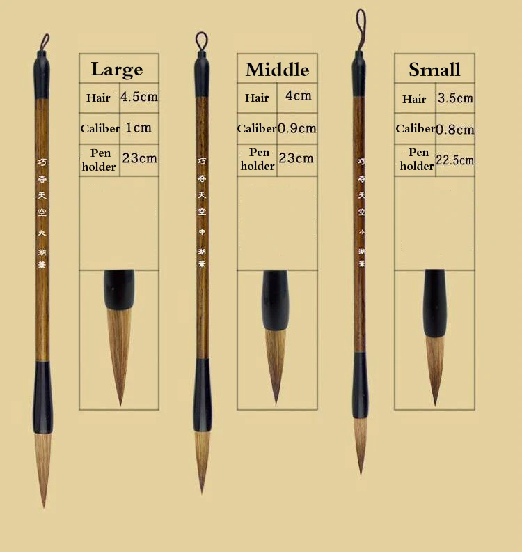 Китайская традиционная ручка-кисть для каллиграфии набор большая небольшая обычная для письма кисточки для письма шерсть ласки китайская