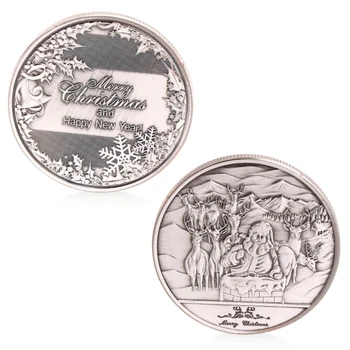 

Merry Christmas And Happy New Year Non-currency Coins Commemorative Coin Collectible Collection