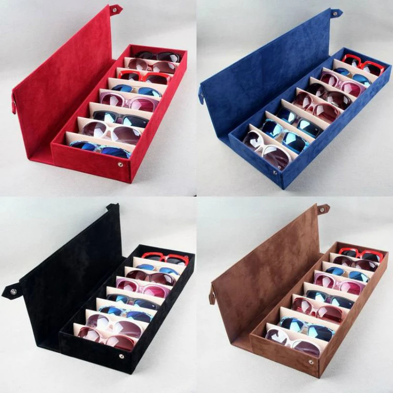 New 8 grid glasses storage box sunglasses storage shelf display props