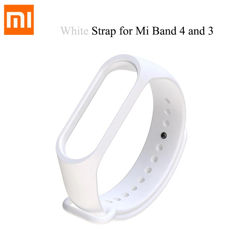 Силиконовый браслет mi band 3 mi Band 4, браслет для оригинальных Xiaomi mi Band 3 и 4, ремешок на запястье, Сменный ремень Band 3 band 4 - Цвет: White