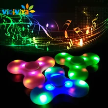 VICIVIYA Light Fidget Spinner for Bluetooth Speaker Music EDC Hand Spinner For Autism Kid Fluorescent Fidget Toy Finger Spinner