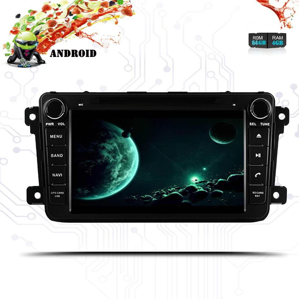 Clearance 8 Core 2Din 4+64G Android 9.0 For Mazda CX9 Car DVD Player 8"GPS Navigation 4G+64G Phone Link Bluetooth RDS Car Radio Fast Boot 2