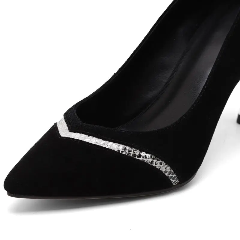 ALLBITEFO genuine leather super high heel shoes heels shoes Spring Autumn comfortable high heels wedding shoes tacones mujer