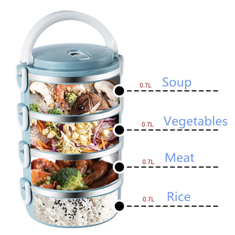 3/4 слоя Нержавеющая сталь микроволновая печь Коробки для обедов с сумкой Термальность для Еда контейнеры герметичные бенто Ланч-бокс для школьный спортивный костюм