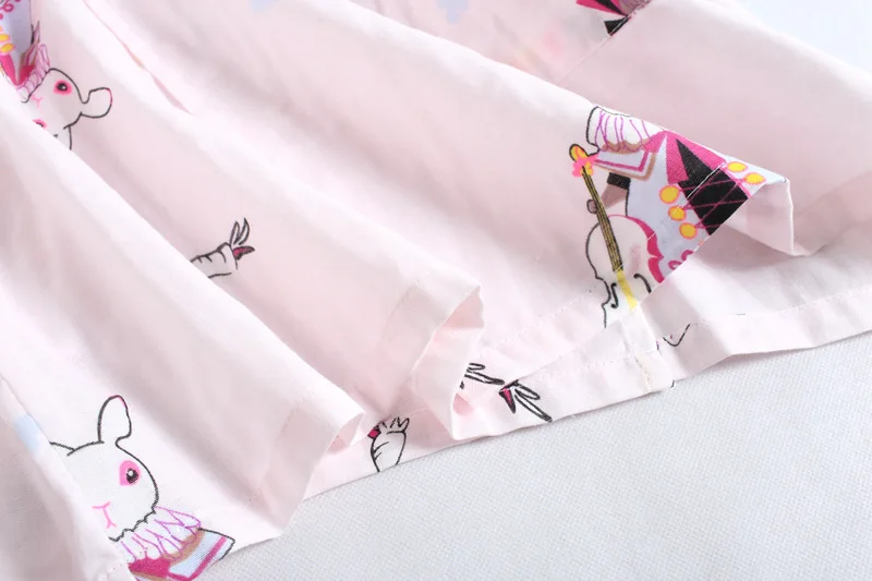 Женские хлопковые пижамы набор весной и летом двойной марля с короткими рукавами длинные брюки милый кимоно тонкий печати lounge комплект