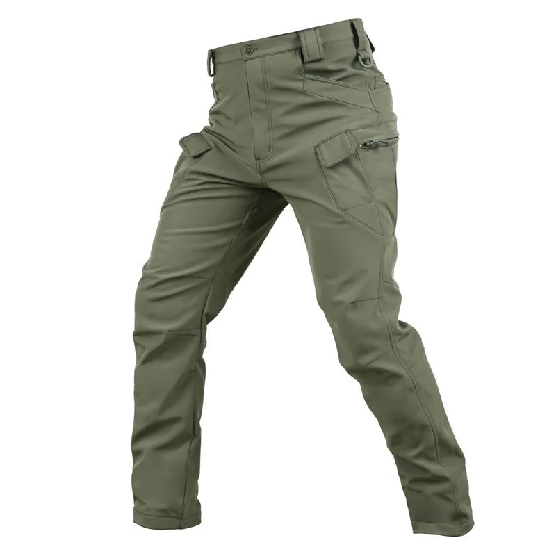 Высококачественные мужские флисовые брюки водонепроницаемые уличные походные альпинистские камуфляжные охотничьи флисовые брюки военные армейские брюки - Цвет: 07