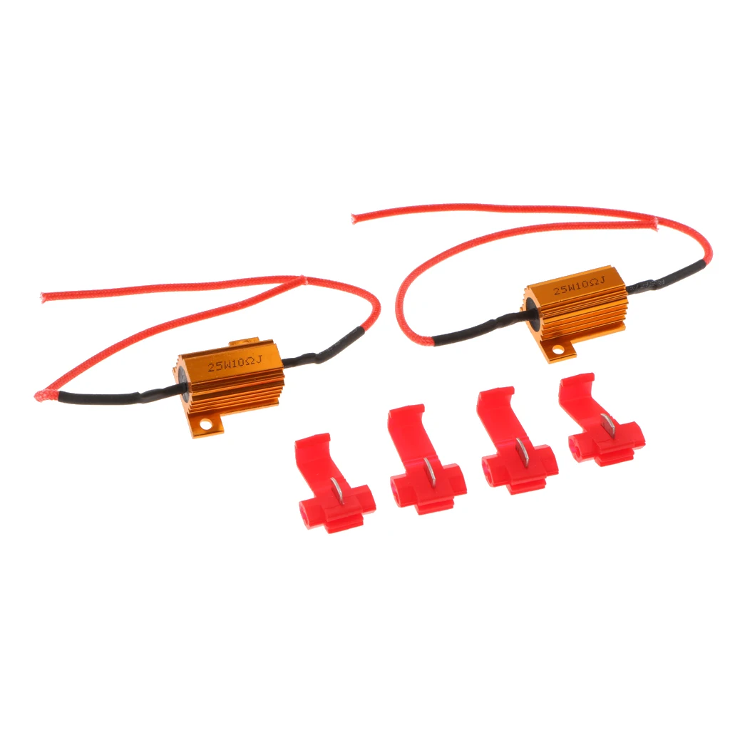 1 Pair 12V 25W 10Ohm Load Resistor To Fix Turn Signal  Flash Car Accessories