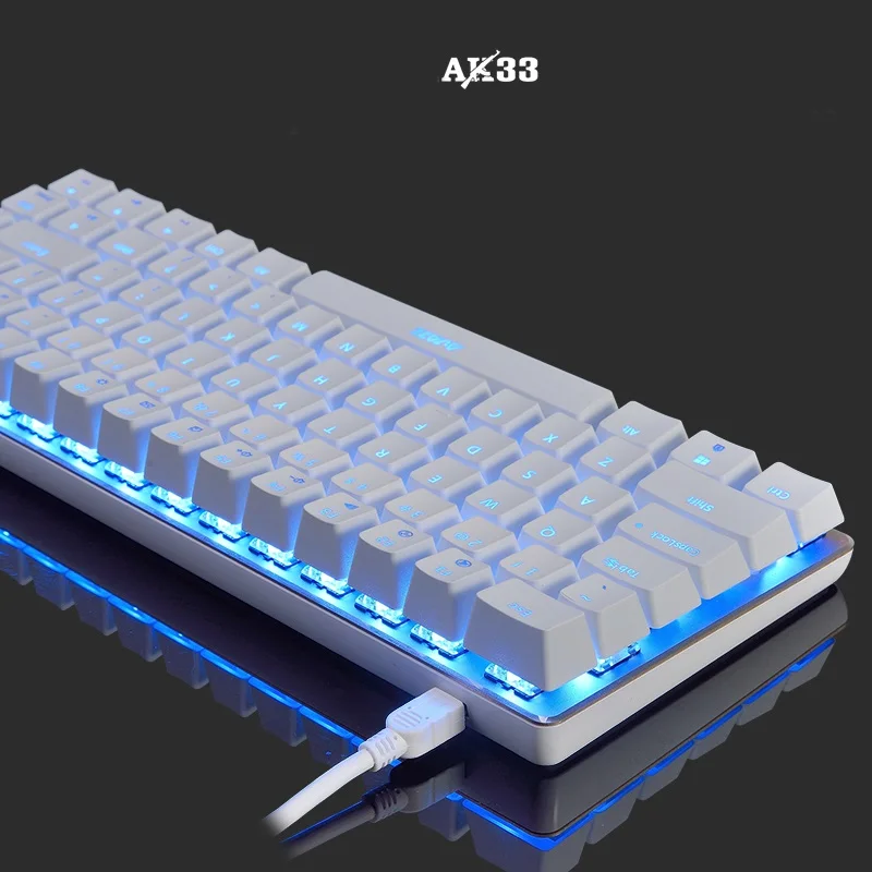 Ajazz AK33 82 клавишная панель проводная USB подсветка Механическая игровая клавиатура