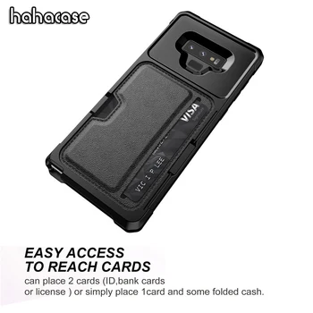 

100pcs Car Magnet PU Leather Protection Back Cover For Smasung Note 9 S9 Plus Case Shoockproof With Credit Card Slot Holder Case