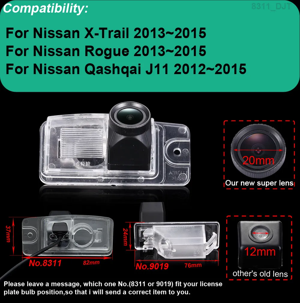 Камера 170 градусов Автомобильный обратная парковка Камера для Nissan X-Trail Rogue Qashqai J11 2012-2015