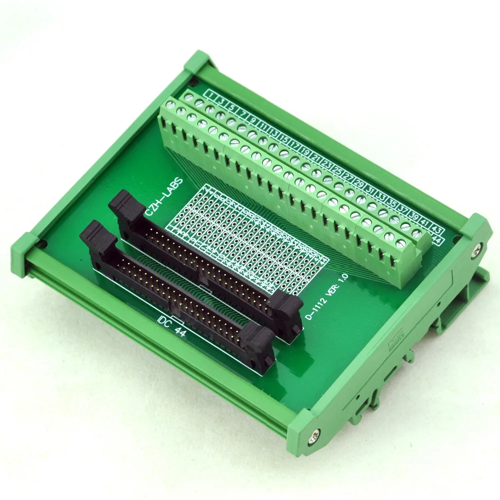 

DIN Rail Mount IDC-44 2x22pins 2.0mm Dual Male Header Interface Module.