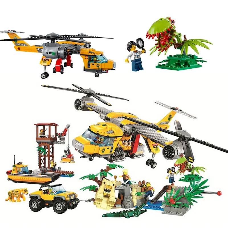 

Bela 10713 City Jungle Explorers Jungle Air Drop Helicopter Building Block Bricks Toys Compatible With Legoings