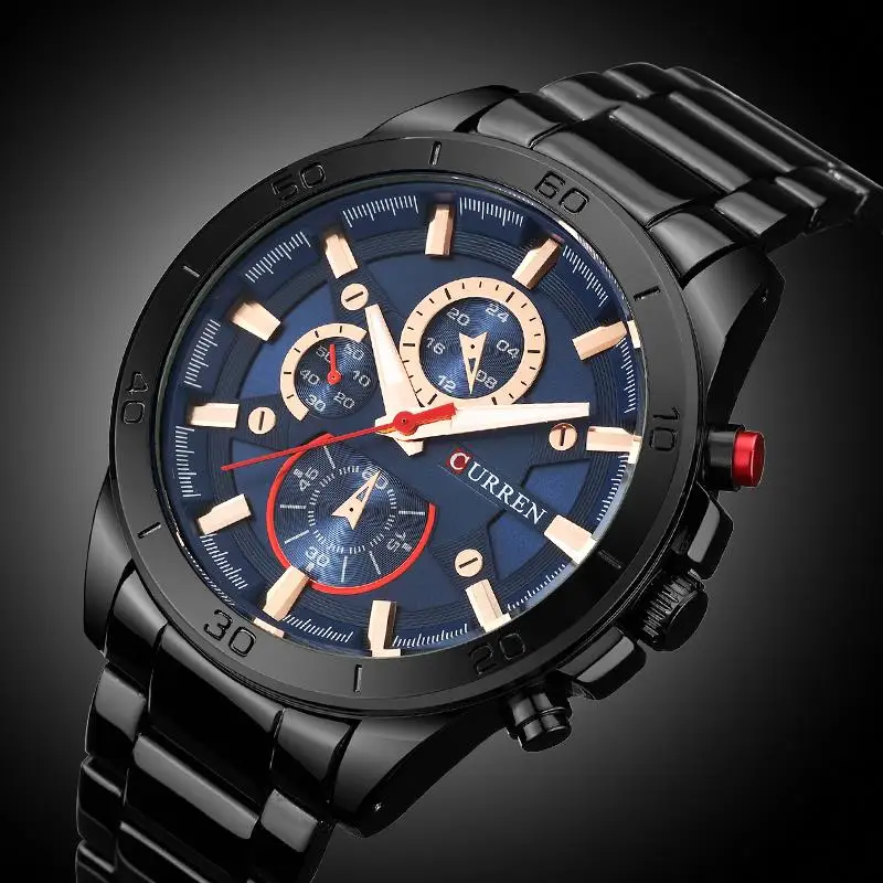 Мужские наручные часы Curren брендовые роскошные золотые черные стальные кварцевые часы мужские модные повседневные деловые наручные часы Relogio Masculino 8275