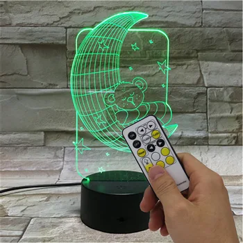 

Remote touch switch 3d Table Lamps Lamparas De Mesa Christmas gift night light 7 color change Desk Lamp For Living Room