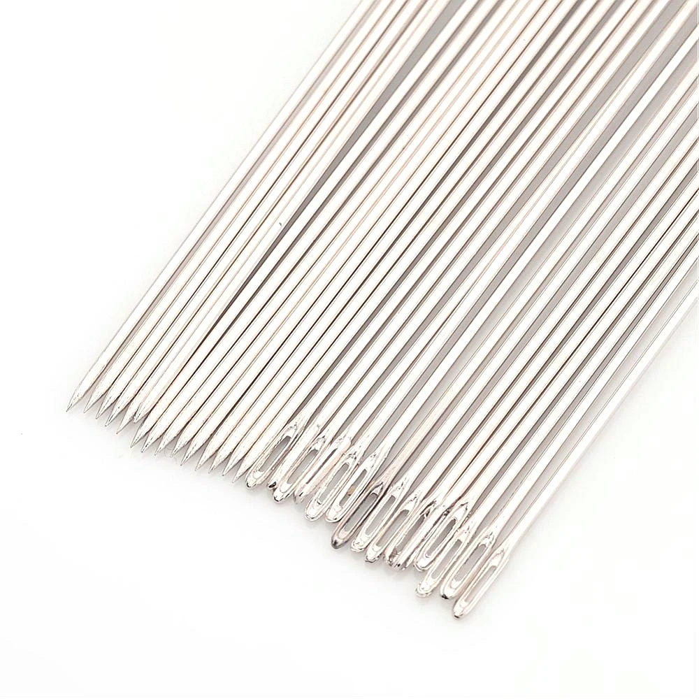 

5 Bags Steel Beading Needles for Sewing Leather, Nickel Color, about 0.7mm Thick, 121mm Long, Approx 34pcs-38pcs/Bag